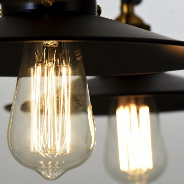 COLGANTE ALÉNKRIA METALICO 3X60W 160X260MM 98CM DIAM NEGRO