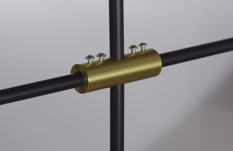 COLGANTE LINEA METAL 3 E27 NEG-DOR 550X1230