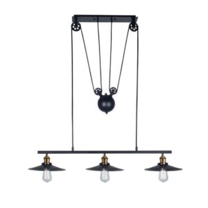 COLGANTE ALÉNKRIA METALICO 3X60W 160X260MM 98CM DIAM NEGRO