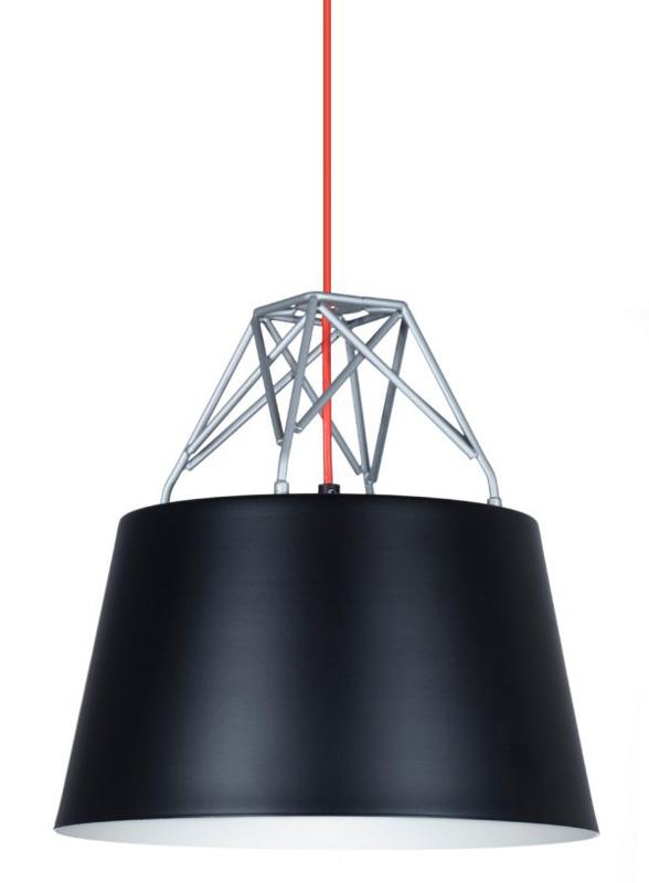 COLGANTE BLE ALUMINIO/METAL 1X60W 210X300MM NEGRO SEMI MATE