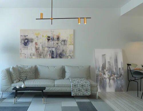 COLGANTE LINEA METAL 3 E27 NEG-DOR 550X1230