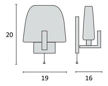 APLIQUE PARED C/PANTALLLA SOPLADA OPAL C/INTERRUPTOR E-27