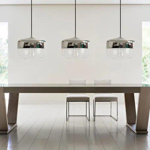 COLGANTEE DAYAN BOINA ORO/CROMO VIDRIO CHATO E27 250X170