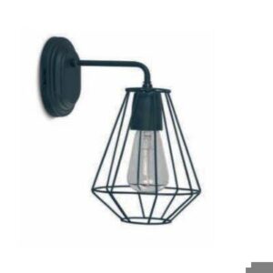 APLIQUE PARED ALAMBRE MINI DIAMANTE E27 COBRE