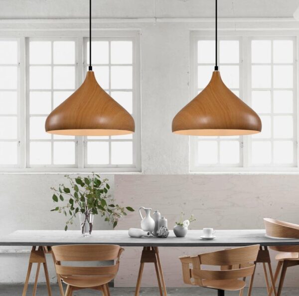 COLGANTE MADERA 1XE27 22X34CM DIAM