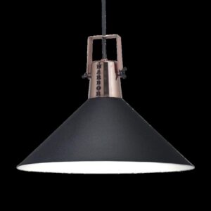 PANTALLA HARBOR E27 PANATALLA PINTADA DIAM 34CM  CULOTE COBRE BRILLO