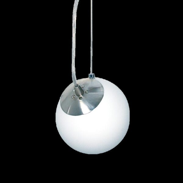 COLGANTE HIGHWORLD VIDRIO OPAL 25CM E27 ANCLAJE LATERAL ACERO