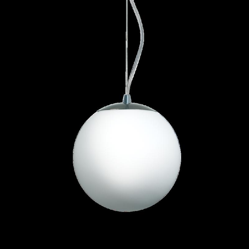 COLGANTE HIGHWORLD VIDRIO OPAL 25CM E27 ANCLAJE LATERAL ACERO