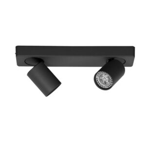 APLIQUE DE TECHO ALUM CON DOBLE MOVIMIENTO P/2 DICRO 90X320 X 70MM PROF NEGRO "K II"