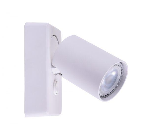 VELADOR CON TECLA P/PARED ALUMINIO NEGRO P/1 DICRO C/MOV DOBLE CARDANICO "K I "