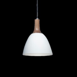 COLGANTE IRLANDA E27 D16CM BLANCO DETALLE HAYA "HAYA"