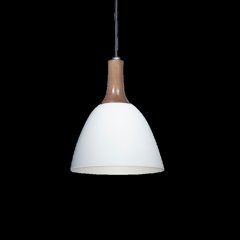 COLGANTE IRLANDA E27 D16CM BLANCO DETALLE HAYA "HAYA"