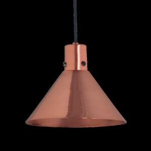 PANTALLA MUELLE E27 PANATALLA COBRE DIAM 20CM  CULOTE COBRE BRILLO