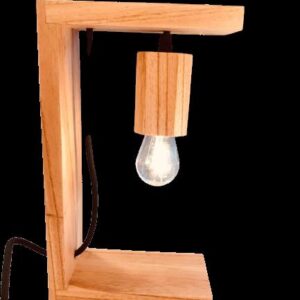 LAMPARA MESA MADERA FORMA C "C"