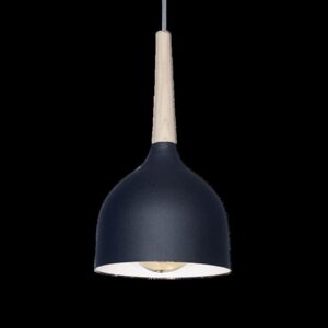 COLGANTE BERLIN 17CM E27 NEGRO DET MADERA