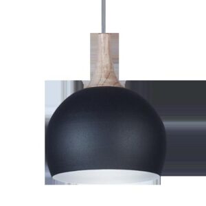 COLGANTE ESCOCIA E27 BOCHA NEGRO DETALLE MADERA