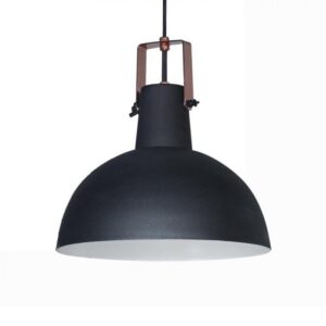 COLGANTE HUMO E27 CHAPA NEGRO 25MM DETALLES COBRE