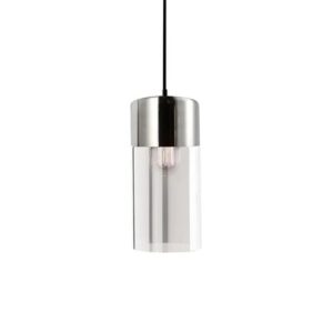 COLGANTE GURION BOINA ORO/CROMO VIDRIO ALARGADO E27 ALT 210MM