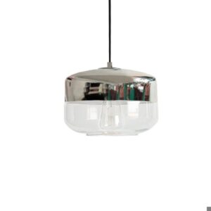 COLGANTEE DAYAN BOINA ORO/CROMO VIDRIO CHATO E27 250X170