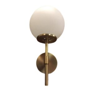 APLIQUE DE PARED TULIPA VIDRIO OPAL C/VARILLA 1XE27 ORO MATE