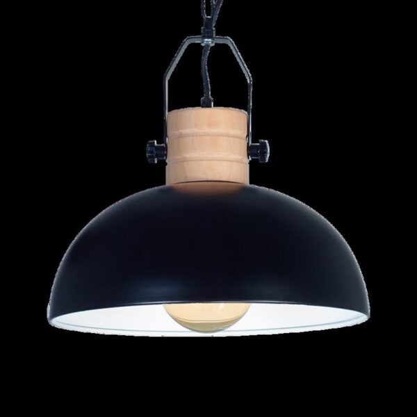 COLGANTE CHAPA Y MADERA 40CM NEGRA "CNC"