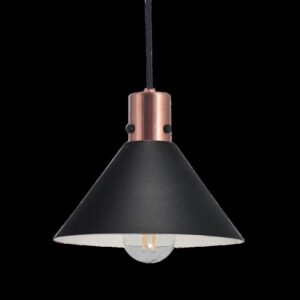 PANTALLA MUELLE E27 PANATALLA PINTADA DIAM 20CM  CULOTE COBRE BRILLO