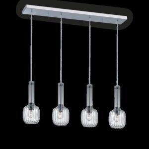 COLGANTE 4-L VIDRIO AMBAR ACANALADO P/E27