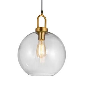 COLGANTE VIDRIO E27 DORADO 420 X 300MM DIAM "UPS"